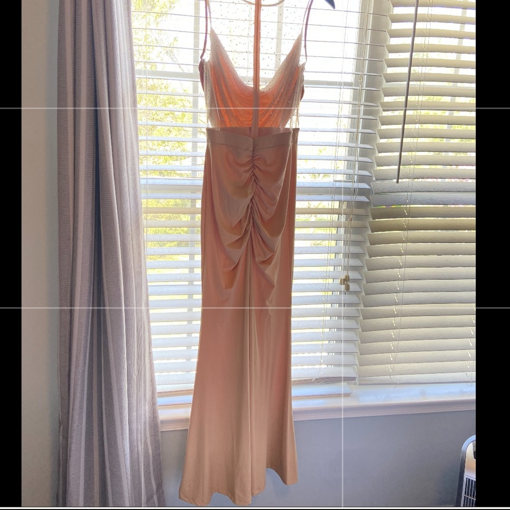 Elegant Long Nude Dress